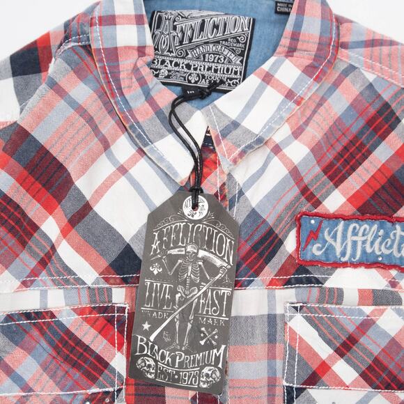 Affliction Sweet Afternoon Long Sleeve Button Down Woven Shirt Size Medium - Picture 6 of 11